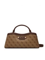 Guess Torebka Lindsey HWSG97 49050 Brązowy jasny. Brązowe kuferki damskie Guess, z aplikacjami, ze skóry, bez dodatków. Za 584.99 zł.