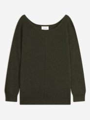 AUTHENTIC CASHMERE Kaszmirowy sweter "Faraut" w kolorze khaki rozmiar: L. Brązowe swetry klasyczne damskie AUTHENTIC CASHMERE, l, z kaszmiru, bez kołnierzyka. Za 347.99 zł.