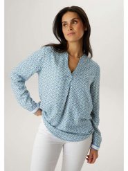 Aniston Bluzka w kolorze błękitnym rozmiar: 46. Niebieskie bluzki damskie Aniston, bez wzorów, z wiskozy, bez kołnierzyka, bez ramiączek. Za 173.99 zł.