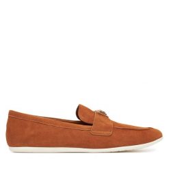 Lordsy Guess. Brązowe półbuty damskie Guess, z aplikacjami, bez obcasa, bez zapięcia. Za 469.99 zł.