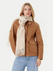 Tommy Hilfiger Szalik Script Logo AW0AW17786 Beżowy. Brązowe szaliki damskie Tommy Hilfiger, bez wzorów, z materiału. Za 389.99 zł.