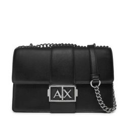 Torebka Armani Exchange. Czarne torebki wieczorowe damskie Armani Exchange, bez wzorów, bez dodatków. Za 499.99 zł.