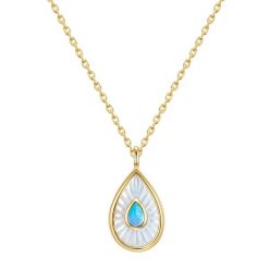 Glanzstücke München Naszyjnik srebrny srebro wysokiej próby Opal (synt.) Masa perłowa żółte złoto Naszyjniki 1 ct Damski. Białe naszyjniki damskie Glanzstücke München, z opalem, srebrne. Za 159.99 zł.