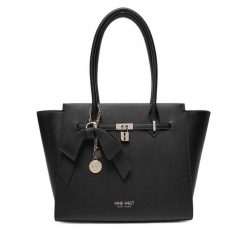 Torebka Nine West. Czarne shopper bag Nine West, bez wzorów, bez dodatków. Za 369.99 zł.