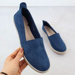 Espadryle damskie wsuwane zamszowe granatowe Potocki PY16332. Espadryle damskie POTOCKI, bez wzorów, z zamszu, bez obcasa. Za 49.50 zł.