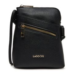 Torebka Lasocki. Czarne listonoszki damskie Lasocki, bez wzorów, bez dodatków. Za 129.99 zł.