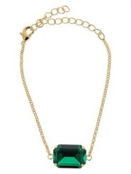 Otazu Pozłacana bransoletka z kryształem Swarovski rozmiar: onesize. Zielone bransoletki damskie Otazu, pozłacane. Za 126.99 zł.