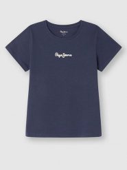 Pepe Jeans Koszulka w kolorze granatowym rozmiar: XS. Niebieskie bluzki damskie Pepe Jeans, xs, bez wzorów, z bawełny, bez kołnierzyka, bez ramiączek. Za 61.60 zł.
