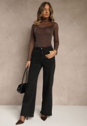 Czarne Szerokie Jeansy Regular Waist Isovena. Czarne jeansy damskie Renee. Za 129.99 zł.