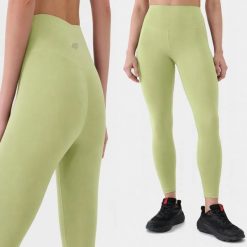LEGGINSY DAMSKIE 4F TRENINGOWE WYSOKI STAN KOLOR CZARNY. Czarne legginsy damskie 4F, xl, bez wzorów, z materiału. Za 88.57 zł.