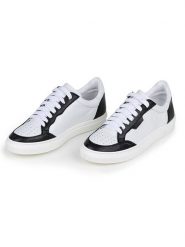 Anna Morellini Skórzane sneakersy "Feeria" w kolorze biało-czarnym rozmiar: 41. Białe obuwie sportowe damskie Anna Morellini, bez zapięcia. Za 377.74 zł.