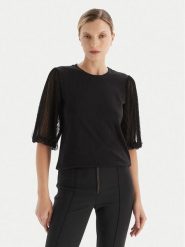 TWINSET Bluzka 252TT2310 Czarny Regular Fit. Czarne bluzki damskie Twinset, m, bez wzorów, z bawełny, bez kołnierzyka, bez ramiączek. Za 529.99 zł.