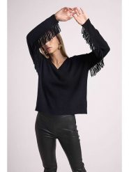 Maison Héritage Cashmere Kaszmirowy sweter w kolorze czarnym rozmiar: L. Czarne swetry klasyczne damskie Maison Héritage Cashmere, l, z kaszmiru, bez kołnierzyka. Za 461.21 zł.