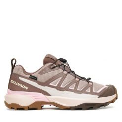 Trekkingi Salomon. Brązowe obuwie trekkingowe damskie Salomon, z gore-texu, bez zapięcia. Za 659.99 zł.
