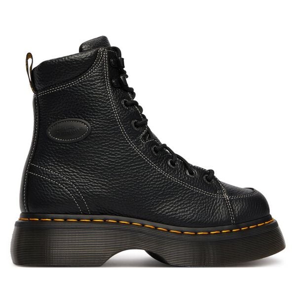 Trzewiki Dr. Martens. Czarne botki damskie Dr Martens, bez obcasa, na płaskiej podeszwie, bez zapięcia. Za 899.99 zł.