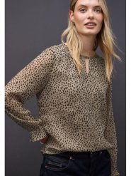 Street One Bluzka w kolorze beżowym rozmiar: 40. Brązowe bluzki damskie Street One, bez wzorów, street, bez kołnierzyka, bez ramiączek. Za 143.56 zł.