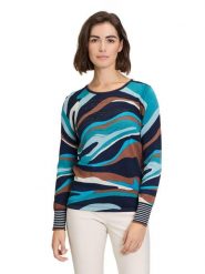 Betty Barclay Sweter w kolorze turkusowo-jasnobrązowo-niebieskim rozmiar: 44. Brązowe swetry klasyczne damskie Betty Barclay, ze splotem, bez kołnierzyka. Za 165.99 zł.