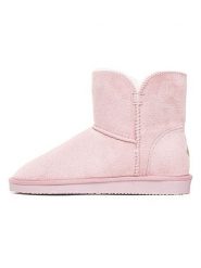 ISLAND BOOT Botki zimowe "Chloe" w kolorze jasnoróżowym rozmiar: 37. Różowe botki damskie Island Boot, na zimę, z materiału, bez obcasa, bez zapięcia. Za 114.17 zł.