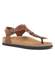 Comfortfusse Skórzane sandały w kolorze brązowym rozmiar: 40. Brązowe sandały damskie Comfortfüße, bez wzorów, ze skóry, z otwartym noskiem, bez obcasa, bez zapięcia. Za 239.99 zł.