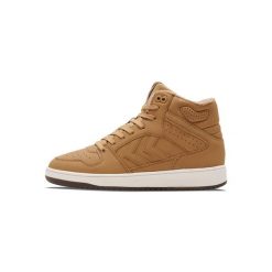 Sneakersy Hummel St. Power Play Mid. Brązowe obuwie sportowe damskie Hummel, bez zapięcia, trekkingowe. Za 303.00 zł.