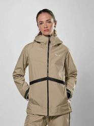 Salewa Kurtka funkcyjna "Puez PTX" w kolorze beżowym rozmiar: 36. Brązowe kurtki sportowe damskie Salewa, m, bez wzorów, bez kaptura. Za 679.95 zł.