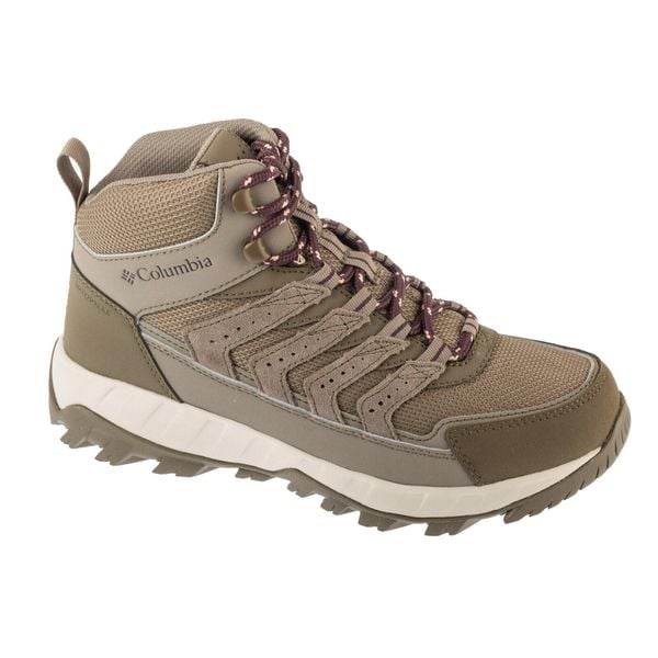 Buty trekkingowe damskie, Strata Trail Mid WP. Brązowe obuwie trekkingowe damskie Columbia, bez zapięcia. Za 329.99 zł.