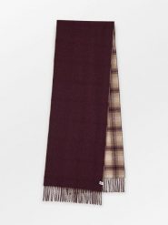 Becksöndergaard Wełniany szal w kolorze bordowo-beżowym - 220 x 37 cm rozmiar: onesize. Czerwone szaliki damskie Becksöndergaard, bez wzorów, z materiału. Za 217.99 zł.