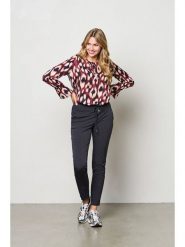 &Co Woman Bluzka "Melina" w kolorze bordowo-czarno-kremowym rozmiar: L. Czarne bluzki damskie &Co Woman, l, bez wzorów, z wiskozy, bez kołnierzyka, bez ramiączek. Za 151.90 zł.