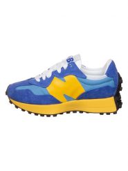 New Balance Skórzane sneakersy "327" w kolorze niebieskim rozmiar: 38. Niebieskie obuwie sportowe damskie New Balance, z materiału, bez zapięcia. Za 311.85 zł.