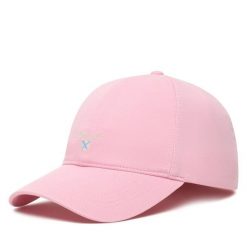 Czapka z daszkiem Barbour. Czerwone czapki z daszkiem damskie Barbour, bez wzorów. Za 179.99 zł.