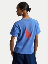 Polo Ralph Lauren T-Shirt 211A96263002 Niebieski Regular Fit. Niebieskie t-shirty damskie Polo Ralph Lauren, l, bez wzorów, z bawełny, bez kołnierzyka. Za 548.99 zł.