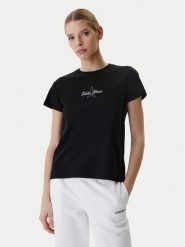 Guess Jeans T-Shirt W6RI18 J1314 Czarny Regular Fit. Czarne t-shirty damskie Guess Jeans, xs, z aplikacjami, z bawełny, bez kołnierzyka. Za 189.99 zł.