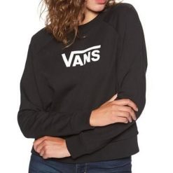 Bluza Vans Flying V Boxy Czarna. Czarne bluzy damskie Vans, bez wzorów, z bawełny, bez kaptura. W wyprzedaży za 145.45 zł.