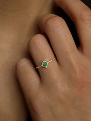 OR Carats Złoty pierścionek z kamieniem szlachetnym rozmiar: 60. Żółte pierścionki damskie OR Carats, z szmaragdem, złote. Za 782.99 zł.