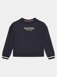 Tommy Hilfiger Bluza Monotype KG0KG07722 D Granatowy Relaxed Fit. Niebieskie bluzy dziewczęce Tommy Hilfiger, bez wzorów, z syntetyku, bez ramiączek, bez kaptura. Za 229.99 zł.