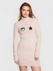 Chiara Ferragni Sukienka dzianinowa 73CBOM22 Różowy Slim Fit. Czerwone sukienki damskie Chiara Ferragni, bez wzorów, z dzianiny, bez ramiączek. Za 739.99 zł.