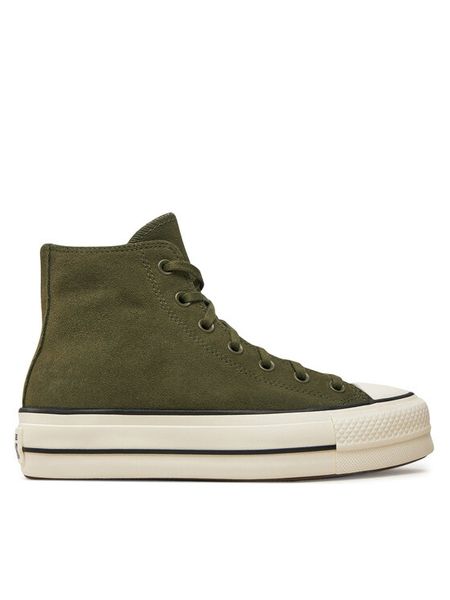 Converse Trampki Chuck Taylor All Star Lift Platform Hi A11144C Zielony. Zielone trampki damskie Converse, bez wzorów, ze skóry, bez zapięcia. Za 309.99 zł.
