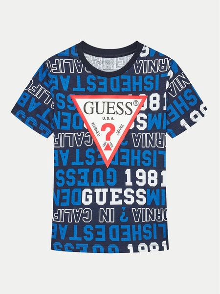Guess T-Shirt L4YI04 K8HM3 Kolorowy Classic Fit. T-shirty i koszulki chłopięce Guess, z aplikacjami, z bawełny, bez kołnierzyka, bez ramiączek. Za 59.99 zł.