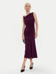 Imperial Sukienka koktajlowa AFATIKP Fioletowy Slim Fit. Fioletowe sukienki damskie Imperial, bez wzorów, z syntetyku, wizytowe, bez ramiączek. Za 219.99 zł.