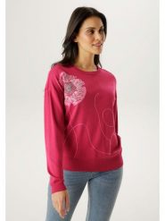 Aniston Sweter w kolorze bordowym rozmiar: 44. Czerwone swetry klasyczne damskie Aniston, bez kołnierzyka. Za 173.99 zł.