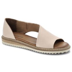 Różowe Sandały Artiker Wygodne Skórzane Buty. Czerwone sandały damskie Artiker, bez wzorów, ze skóry, bez obcasa, bez zapięcia. Za 269.00 zł.