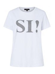 More & More Koszulka w kolorze białym rozmiar: 38. Białe koszulki damskie More & More, bez wzorów, z bawełny, bez kołnierzyka, bez ramiączek. Za 73.93 zł.