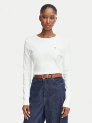Tommy Hilfiger Bluzka Cody WW0WW53689 Biały Slim Fit. Białe bluzki damskie Tommy Hilfiger, xs, bez wzorów, z bawełny, bez kołnierzyka, bez ramiączek. Za 209.99 zł.
