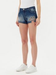 Please Szorty jeansowe D0IEEH0W6G Niebieski Regular Fit. Niebieskie szorty damskie Please, bez wzorów, z bawełny. Za 239.99 zł.