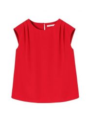 TATUUM Bluzka "Calima" w kolorze czerwonym rozmiar: 40. Czerwone bluzki damskie TATUUM, bez wzorów, bez kołnierzyka, bez ramiączek. Za 110.81 zł.