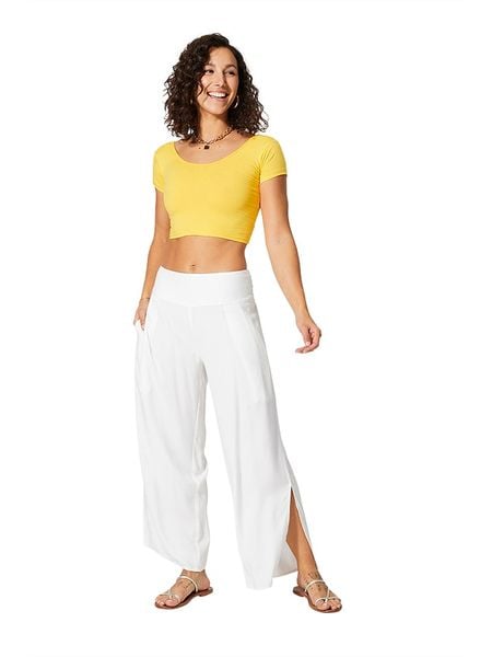 Aller Simplement Spodnie w kolorze białym rozmiar: 34/36. Białe spodnie materiałowe damskie Aller Simplement, bez wzorów, z materiału. Za 48.05 zł.