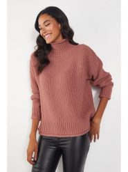 Milan Kiss Sweter w kolorze jasnoróżowym rozmiar: XL. Różowe golfy damskie Milan Kiss, xl, z wełny, bez kołnierzyka. Za 151.90 zł.