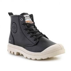 Buty do chodzenia unisex Palladium Pampa Hi Re vegan. Czarne obuwie sportowe damskie Palladium, z materiału, bez zapięcia, trekkingowe. Za 666.00 zł.