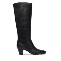 Kozaki LAUREN RALPH LAUREN. Czarne kozaki damskie Lauren Ralph Lauren, bez obcasa, na słupku, bez zapięcia. Za 1,499.00 zł.