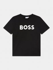 Boss T-Shirt J25P24 D Czarny Regular Fit. Czarne t-shirty i koszulki chłopięce Boss, bez wzorów, z bawełny, bez kołnierzyka, bez ramiączek. Za 129.99 zł.